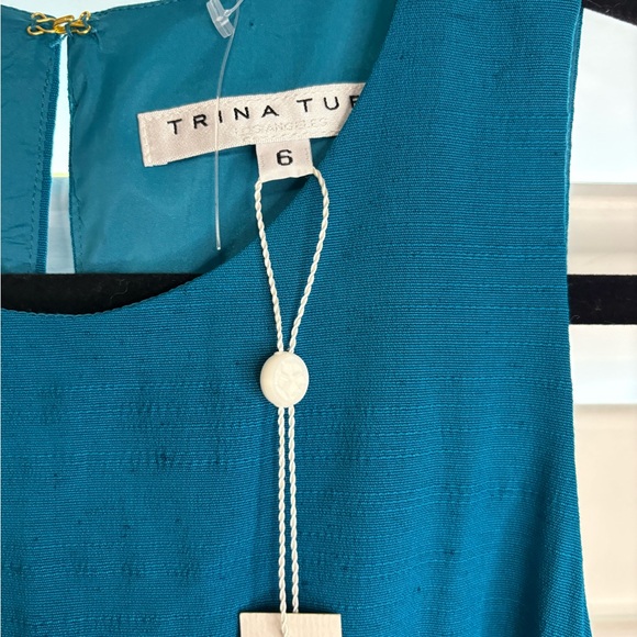 Trina Turk Blue Ruffled Sheath Dress - Picture 4 of 4